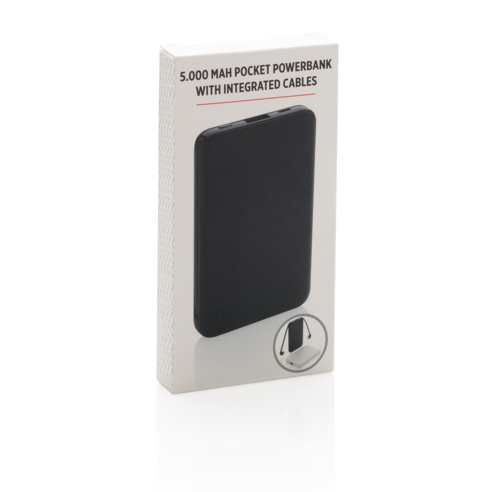 Power bank 5000 mAh, zintegrowany kabel 3 w 1