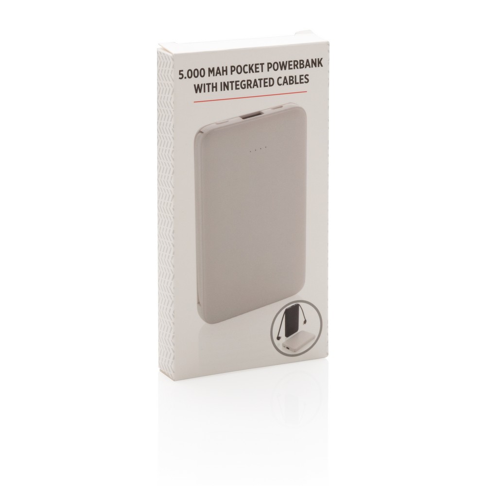 Power bank 5000 mAh, zintegrowany kabel 3 w 1