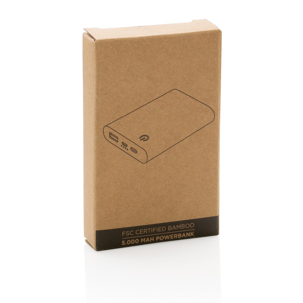 Bambusowy power bank 5000 mAh