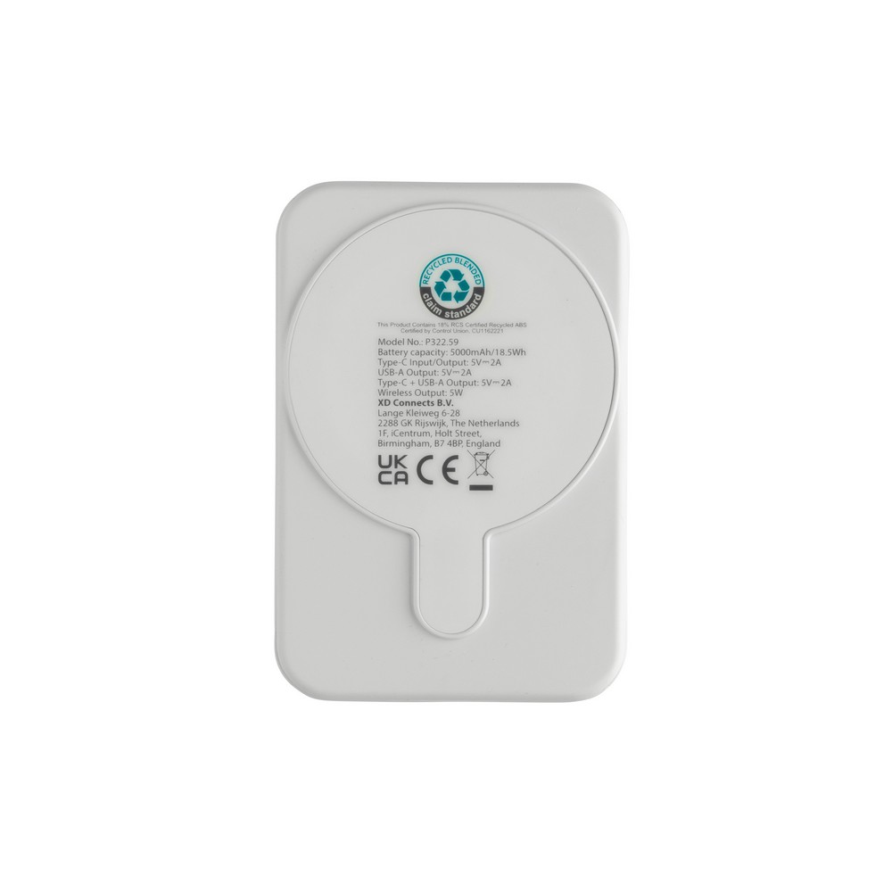 Magnetyczny bezprzewodowy power bank 5000 mAh, 5W Stellar