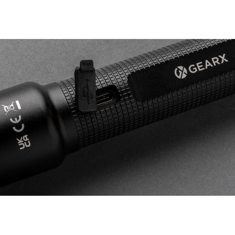 Latarka Gear X, ładowana przez USB, aluminium z recyklingu
