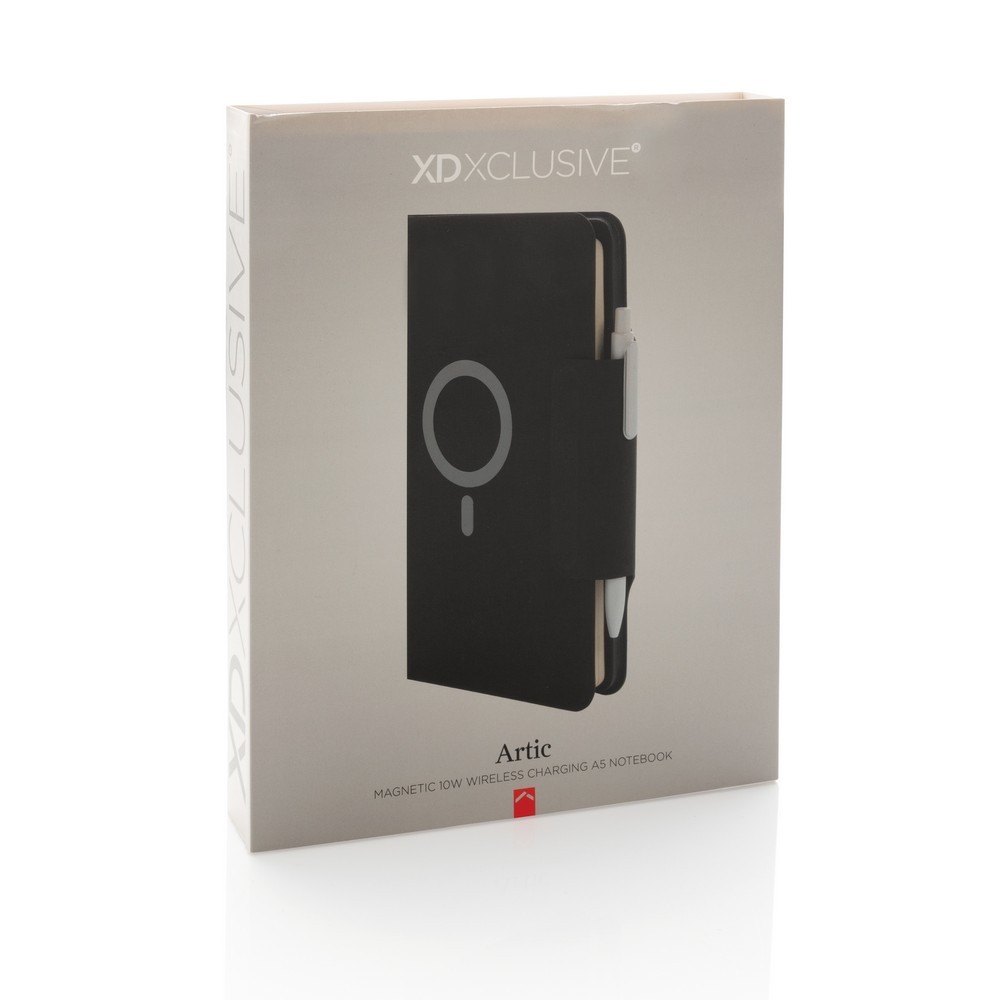 Teczka konferencyjna, notatnik A5, ładowarka bezprzewodowa, power bank 8000 mAh