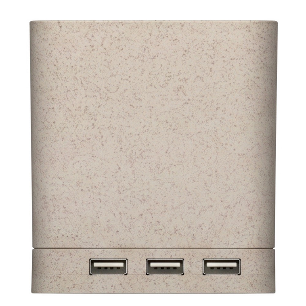 Ładowarka bezprzewodowa 5W ze słomy pszenicznej, hub USB 2.0, pojemnik na przybory do pisania, stojak na telefon