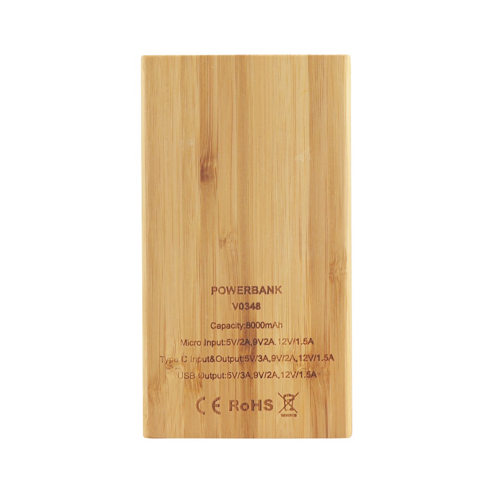 Bambusowy power bank 8000 mAh B’RIGHT | Caroline