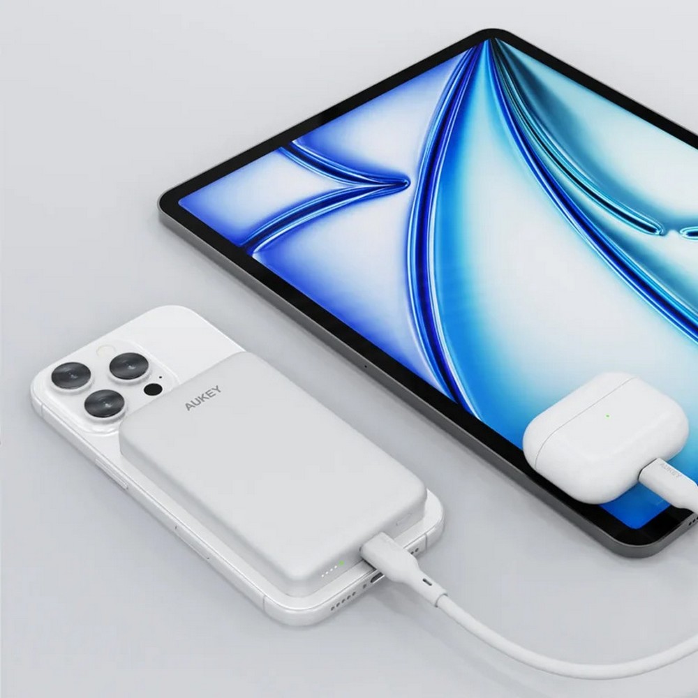 Magnetyczny, bezprzewodowy power bank 10000 mAh Aukey
